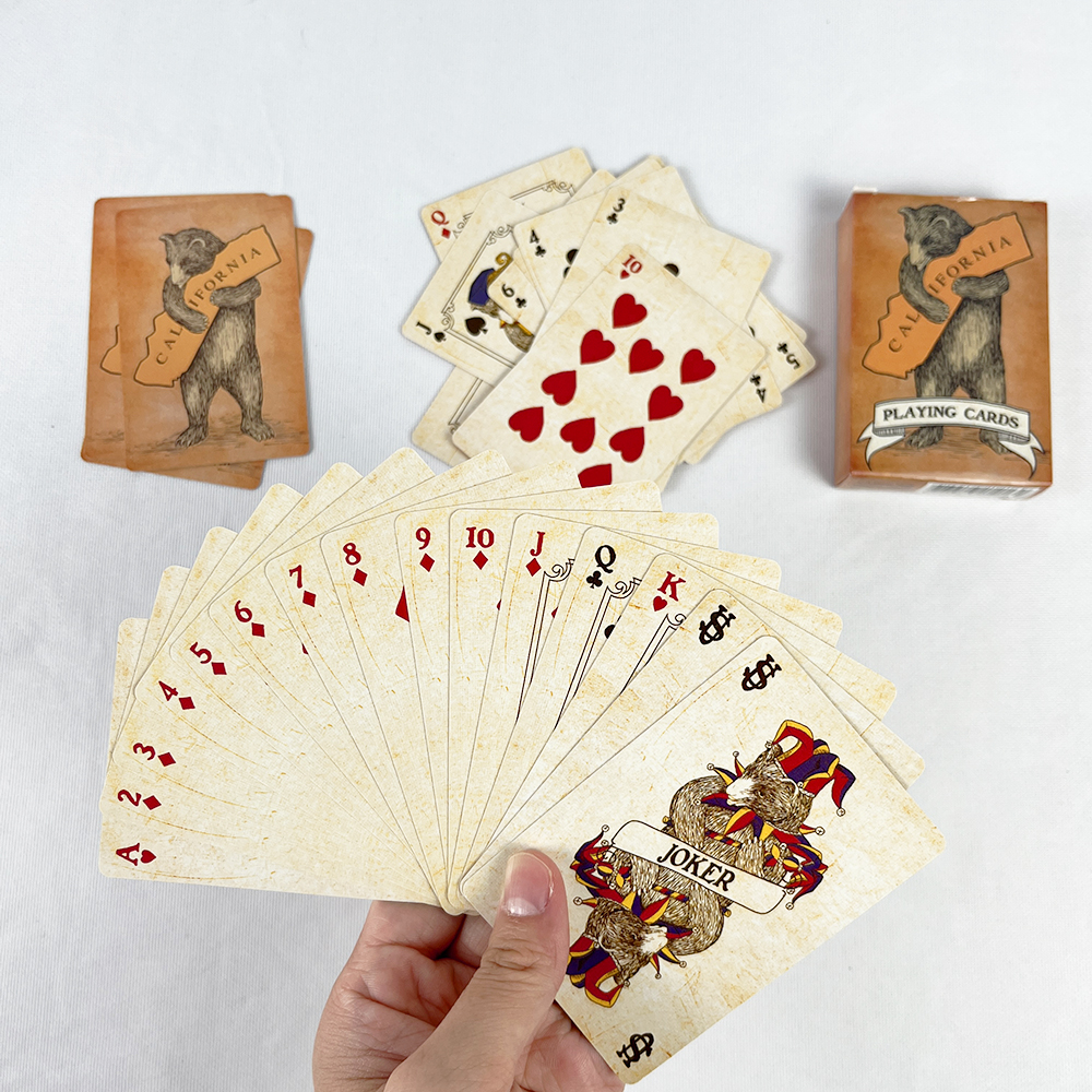 Vintage Collectible Playing Cards - 57x72mm Vintage Colourful Bear Playing Cards