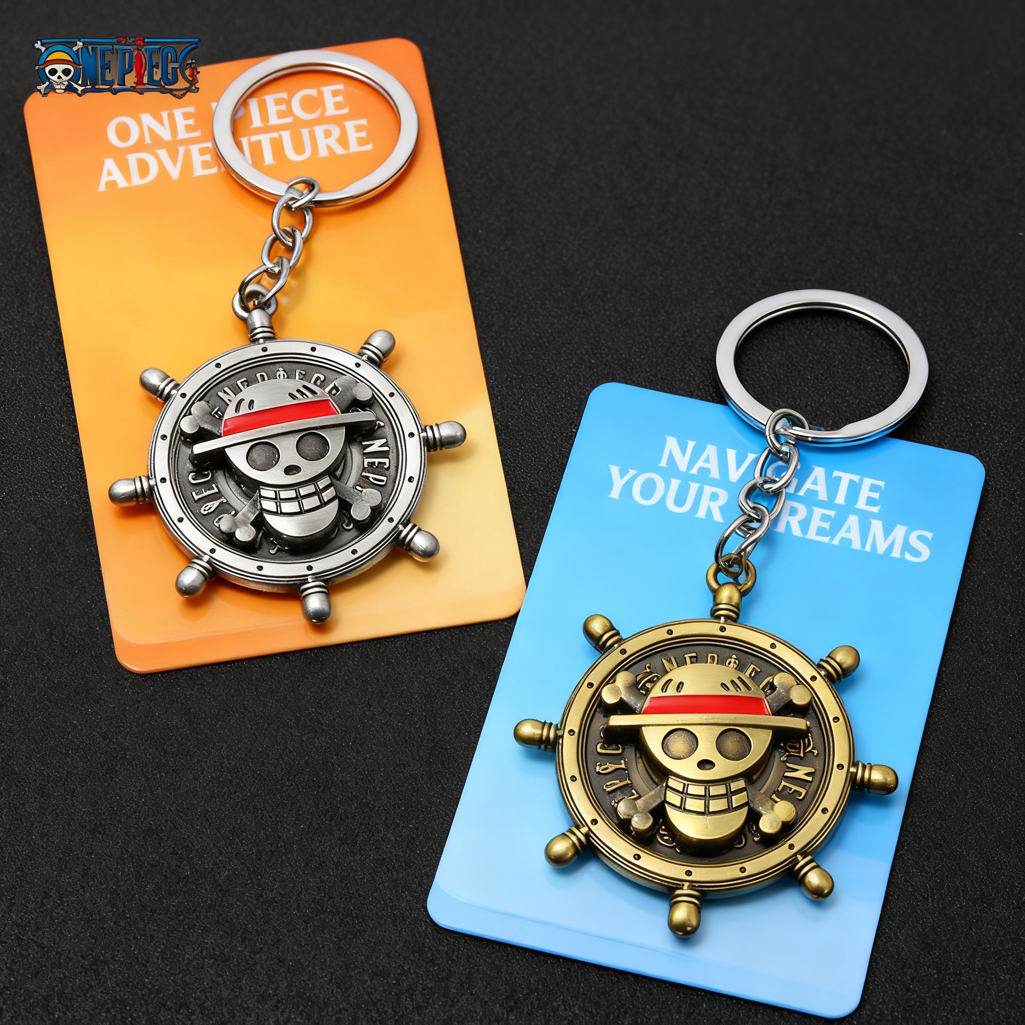 Vintage Items - One Piece Anime Keychain Luffy Straw