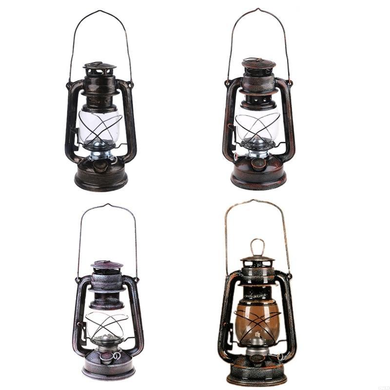 Collectible Vintage Lamps - 62KD Vintage Metal Oil Lamp Portable
