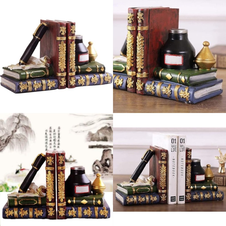 Collectible Vintage Lamps - 25389 Bookends Antiques Pen Ink Lamp