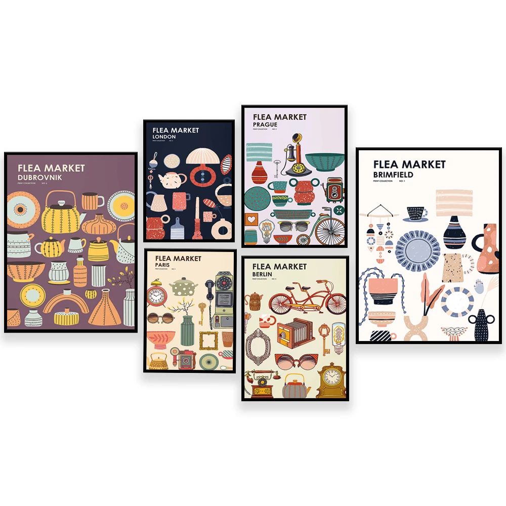 Flea Market Print Collection - - Vintage And Collectible Fair recensione e prezzo